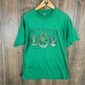 San Diego CA Vintage 80s Tourist T-Shirt Single Stitch Adult Size Large